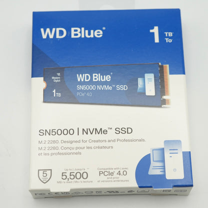 Western Digital WD Blue SN5000 1TB NVMe PCIe Gen4 Internal SSD 5150MB/s M.2 - NEW